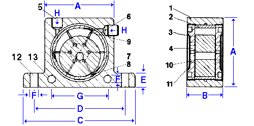 Technische Zeichnung des Aldak Rollenvibrator